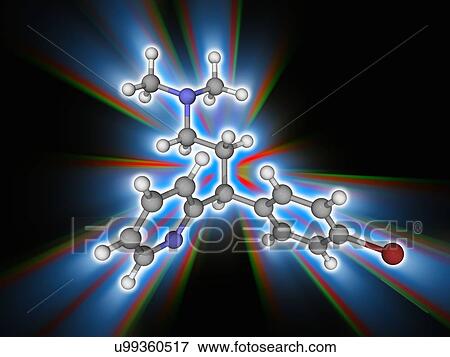 Stock Photo - Brompheniramine drug molecule. Fotosearch