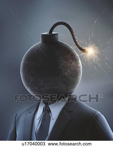 Businessman with bomb for head View Large Photo Image Stock Image - Businessman with bomb for head. Fotosearch