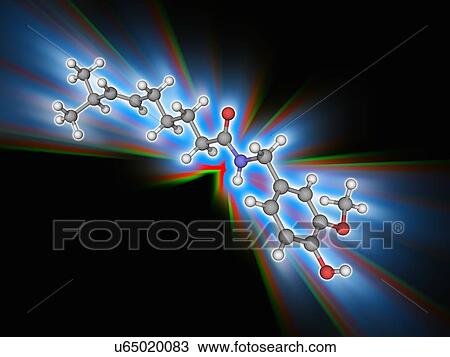 Capsaicin organic compound molecule View Large Photo Image Stock Image - Capsaicin organic compound molecule. Fotosearch