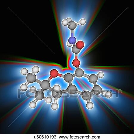 Stock Image - Carbofuran organic compound molecule. Fotosearch