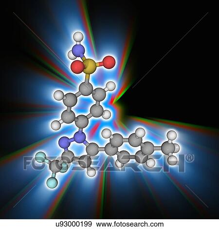 Stock Photo - Celecoxib drug molecule. Fotosearch