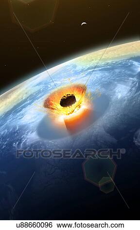 Stock Photograph - Chicxulub Asteroid Impact. Fotosearch