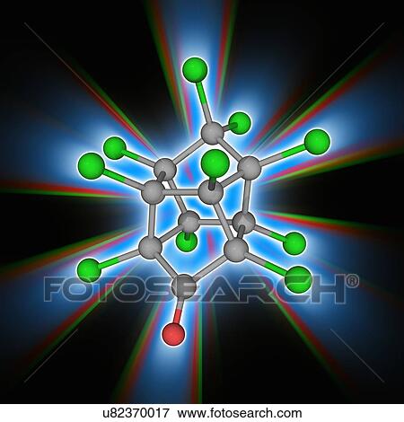 Stock Photo - Chlordecone (kepone) organic compound molecule. Fotosearch