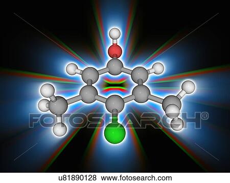 Stock Photo - Chloroxylenol organic compound molecule. Fotosearch