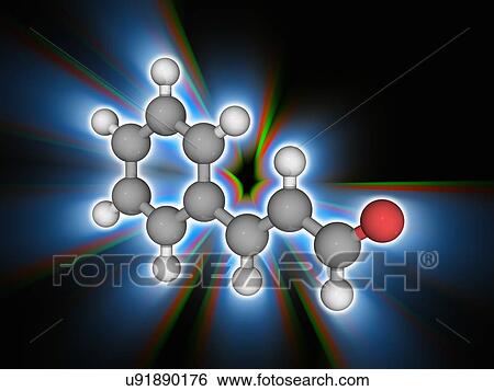 Stock Photograph - Cinnamaldehyde organic compound molecule. Fotosearch
