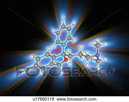 Stock Photo - Citalopram drug molecule. Fotosearch