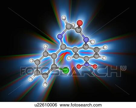 Stock Photograph - Clonazepam drug molecule. Fotosearch