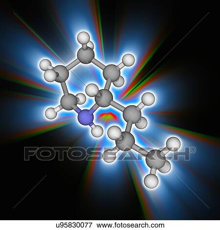 Stock Photo - Coniine organic compound molecule. Fotosearch