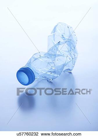 Stock Image - Crushed plastic bottle. Fotosearch