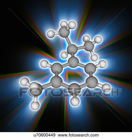 Stock Photo - Cymene organic compound molecule. Fotosearch