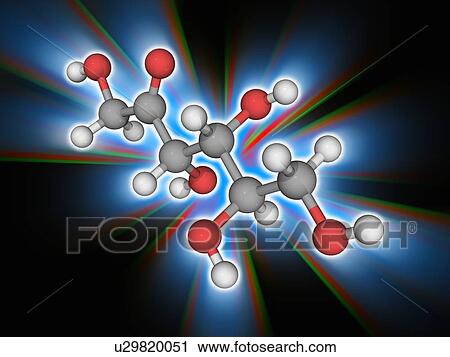 Stock Image - D-Fructose organic compound molecule. Fotosearch