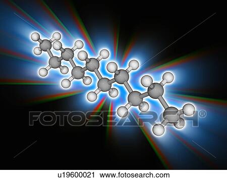 Stock Image - Decane organic compound molecule. Fotosearch