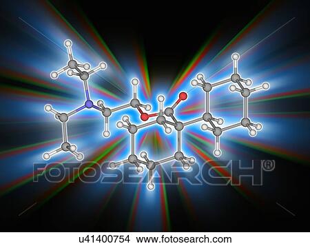 Dicyclomine (Dicycloverine) drug molecule View Large Photo Image Picture - Dicyclomine (Dicycloverine) drug molecule. Fotosearch