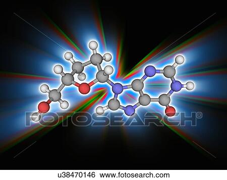 Stock Photograph - Didanosine drug molecule. Fotosearch