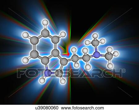 Stock Image - DMT drug molecule. Fotosearch