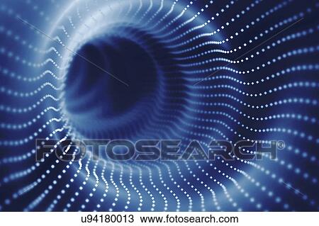 Stock Image - Dots forming tunnel. Fotosearch