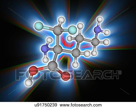 Stock Photo - Eflornithine drug molecule. Fotosearch
