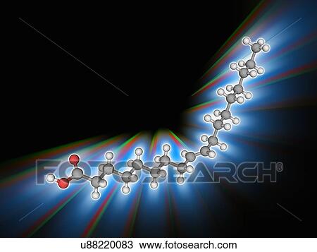 Stock Image - Elaidic acid organic compound molecule. Fotosearch