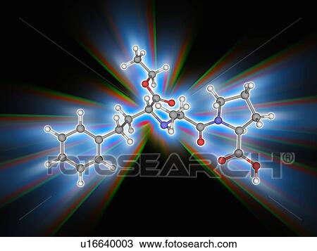 Stock Image - Enalapril drug molecule. Fotosearch