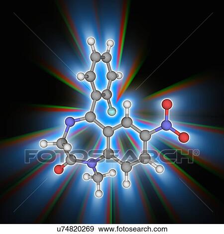 Flunitrazepam (Rohypnol) drug molecule View Large Photo Image Stock Photo - Flunitrazepam (Rohypnol) drug molecule. Fotosearch