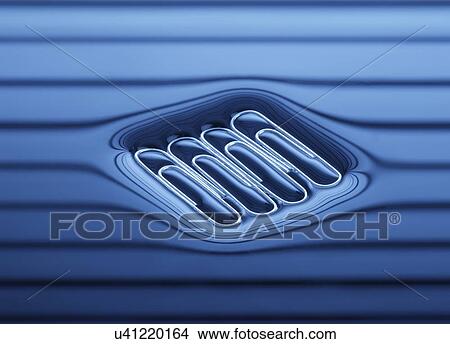 Picture - Four paperclips floating on water surface. Fotosearch