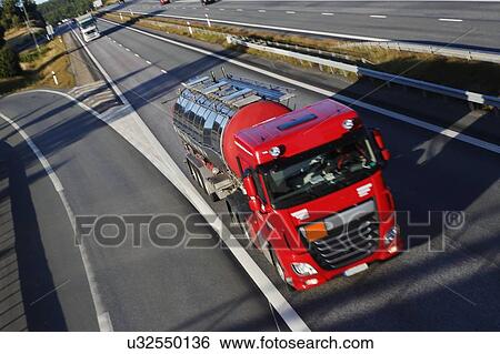 Stock Photograph - Fuel truck on motorway. Fotosearch