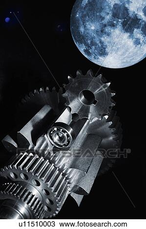 Gears and cogs with moon View Large Photo Image Stock Image - Gears and cogs with moon. Fotosearch