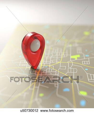 Stock Image - Global positioning system marker. Fotosearch