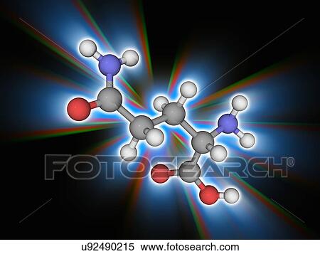 Stock Photography - Glutamine organic compound molecule. Fotosearch