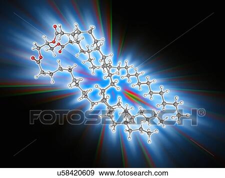 Stock Photo - Glycerol triarachidate molecule. Fotosearch