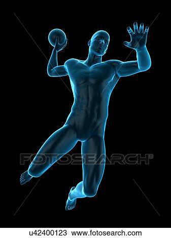 Stock Image - Handball player, illustration. Fotosearch