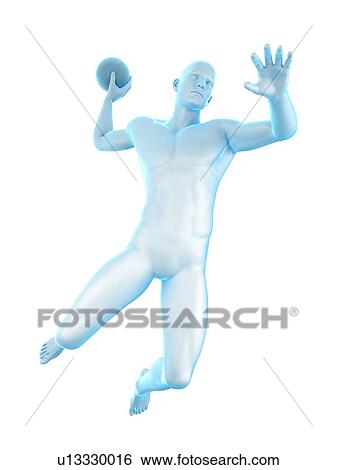 Handball player, illustration View Large Photo Image Stock Photograph - Handball player, illustration. Fotosearch