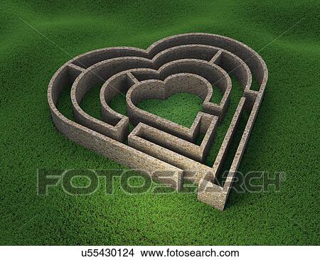 Picture - Heart shaped maze. Fotosearch