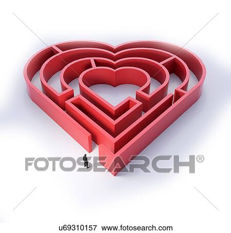 Stock Photo - Heart shaped maze. Fotosearch