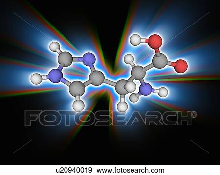 Stock Photo - Histidine organic compound molecule. Fotosearch