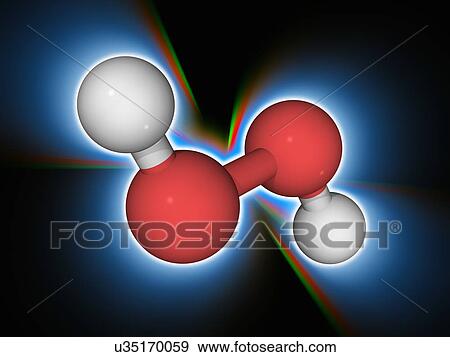 Stock Photo - Hydrogen peroxide chemical compound molecule. Fotosearch