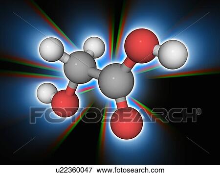 Stock Photo - Hydroxyacetic acid chemical compound molecule. Fotosearch