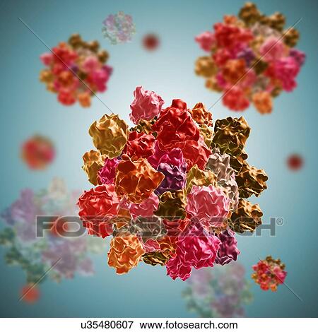 Stock Photo - Infectious bursal disease viruses, illustration. Fotosearch