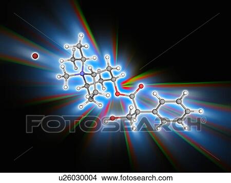 Picture - Ipratropium bromide drug molecule. Fotosearch