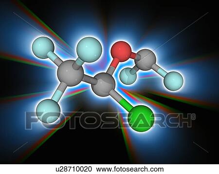 Stock Image - Isoflurane organic compound molecule. Fotosearch