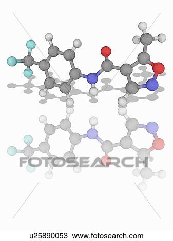 Stock Image - Leflunomide drug molecule. Fotosearch