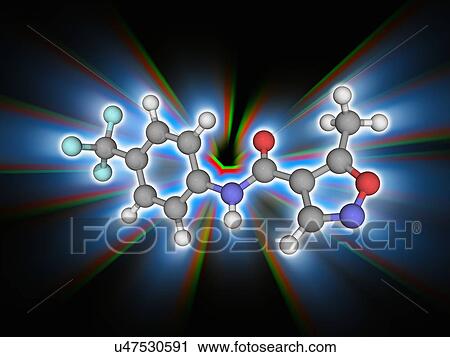 Stock Image - Leflunomide drug molecule. Fotosearch