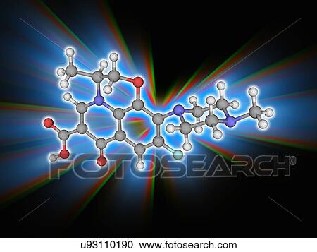 Stock Image - Levofloxacin drug molecule. Fotosearch