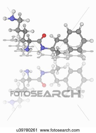 Stock Image - Lisdexamfetamine drug molecule. Fotosearch