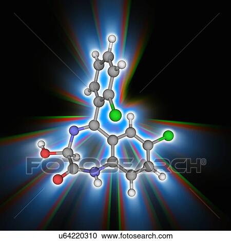 Stock Image - Lorazepam drug molecule. Fotosearch