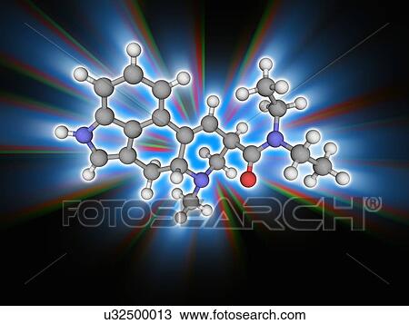 Stock Image - LSD (lysergic acid diethylamide) drug molecule. Fotosearch