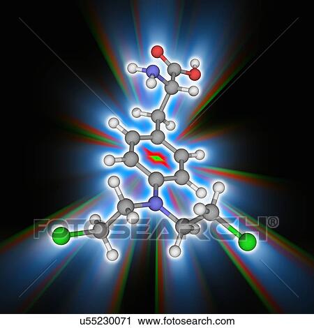 Stock Image - Melphalan drug molecule. Fotosearch