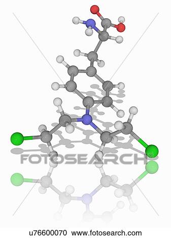 Stock Image - Melphalan drug molecule. Fotosearch
