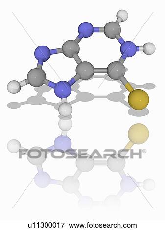 Mercaptopurine drug molecule View Large Photo Image Stock Photo - Mercaptopurine drug molecule. Fotosearch
