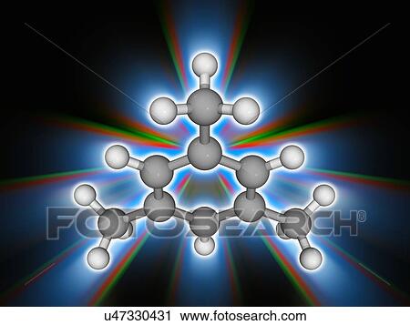 Stock Image - Mesitylene organic compound molecule. Fotosearch